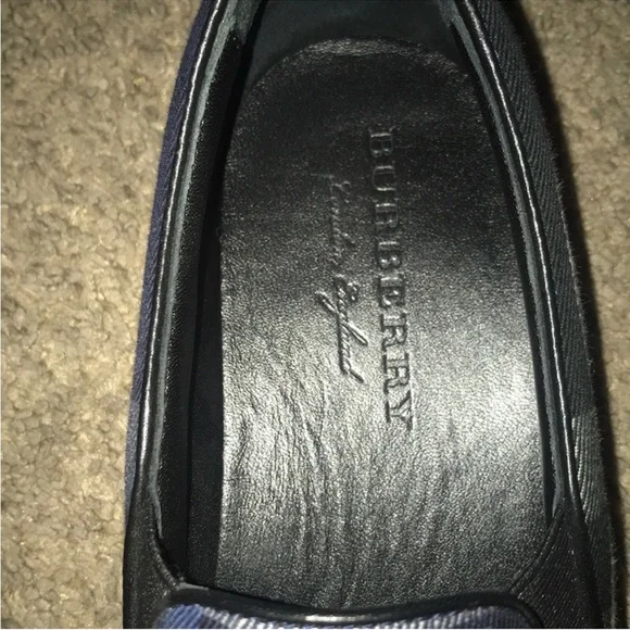 Burberry Navy Plaid Women's Loafers - Picture 3 of 3